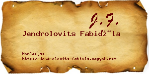 Jendrolovits Fabióla névjegykártya