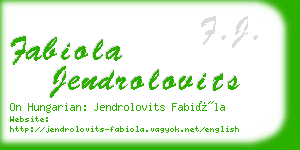 fabiola jendrolovits business card